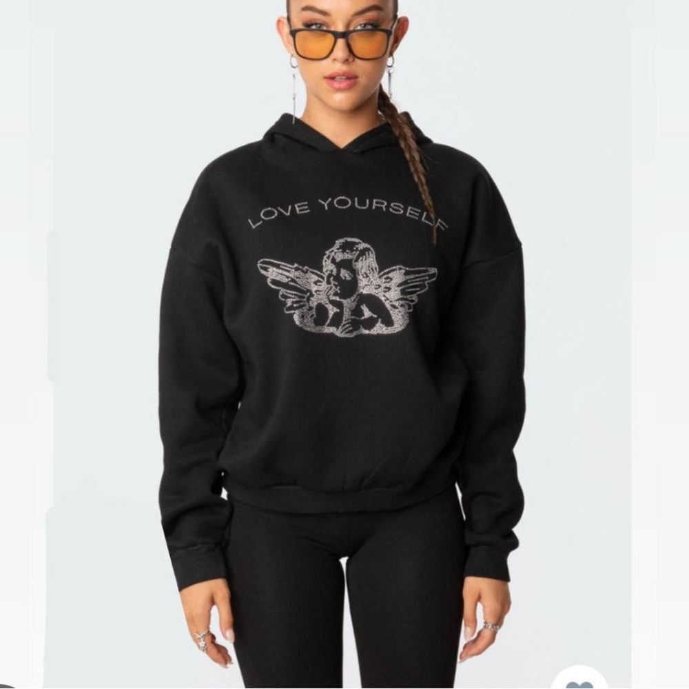 Edikted Angie Rhinestone Hoodie Size XS ***